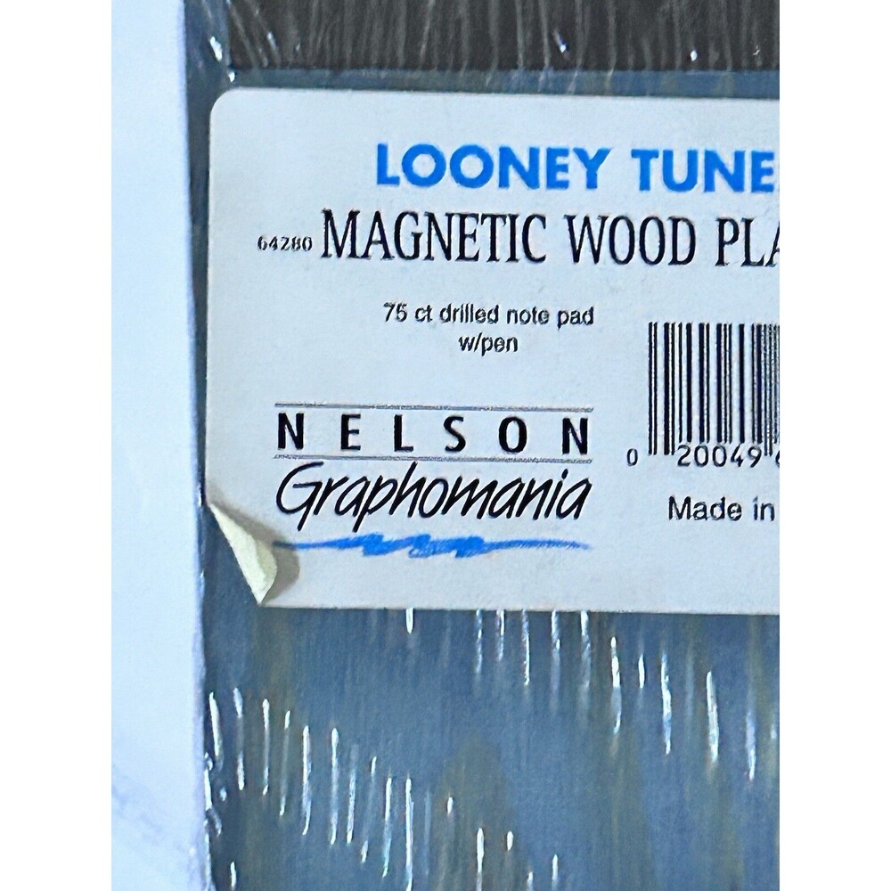 Vintage 1996 Looney Tunes Wooden Plaque Magnetic Note Pad Bugs Bunny Graphomania - Picture 11 of 14